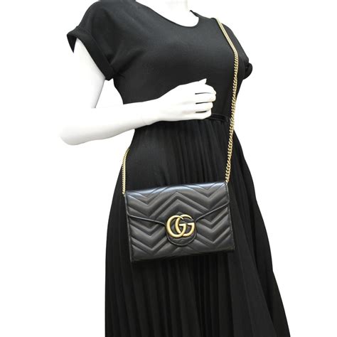 gucci model 474575 mini|GUCCI GG Marmont Mini Matelasse Leather Crossbody Bag Black 474575.